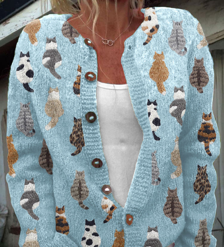 Marie™ – Gemütlicher Cardigan mit Katzenmotiv