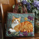 Handgefertigte Stepptasche – Rote Katze