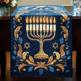 Gestepptes Tischdecke - Beleuchtete Menorah