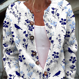 Franca™ – Vintage-Strickjacke mit Blumen- und Vogelmotiv