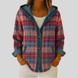 Lucia™ | Hemdjacke mit Kapuze im Karodesign