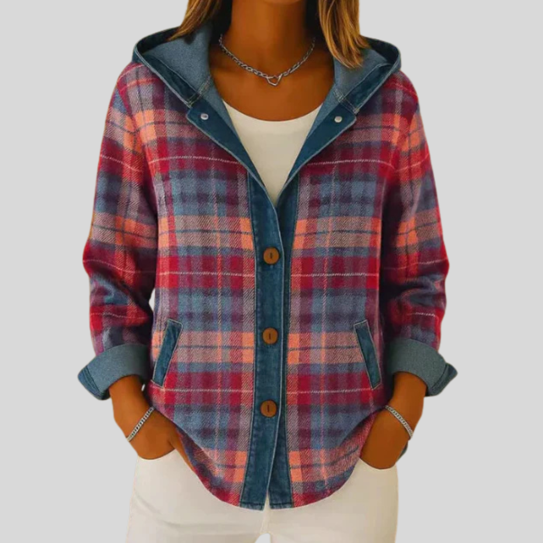 Roberta™ | Karierte Hemdjacke mit Kapuze