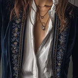 Vintage Langarm-Jacke für Damen in Marineblau