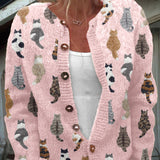 Marie™ – Gemütlicher Cardigan mit Katzenmotiv