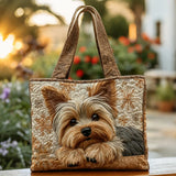 Handgefertigte Stepptasche „Yorkshire Terrier“ – Gefütterte Tragetasche mit Innentasche