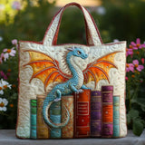 Handgefertigte Stepptasche „Smaragdgrüner Drache“ – Gefütterte Tragetasche mit Innentasche