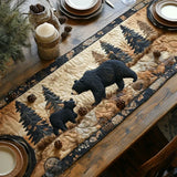 Gestepptes Tischdecke - Familie von Schwarzen Bären
