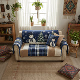 Festlicher blauer Steppsofaüberwurf NCU0PT10338