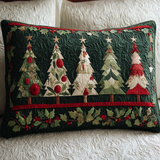 Gestepptes Kissenbezug mit Weihnachtswald NCU0NT9891