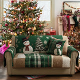 Copridivano trapuntato con notti festive e sempreverdi NCU0PT10360