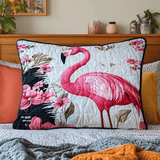 Gestepptes Kissenbezug mit floralen Flamingos NCU0DV6348