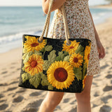Gesteppte Strandtasche – Sonnenblume – geräumig