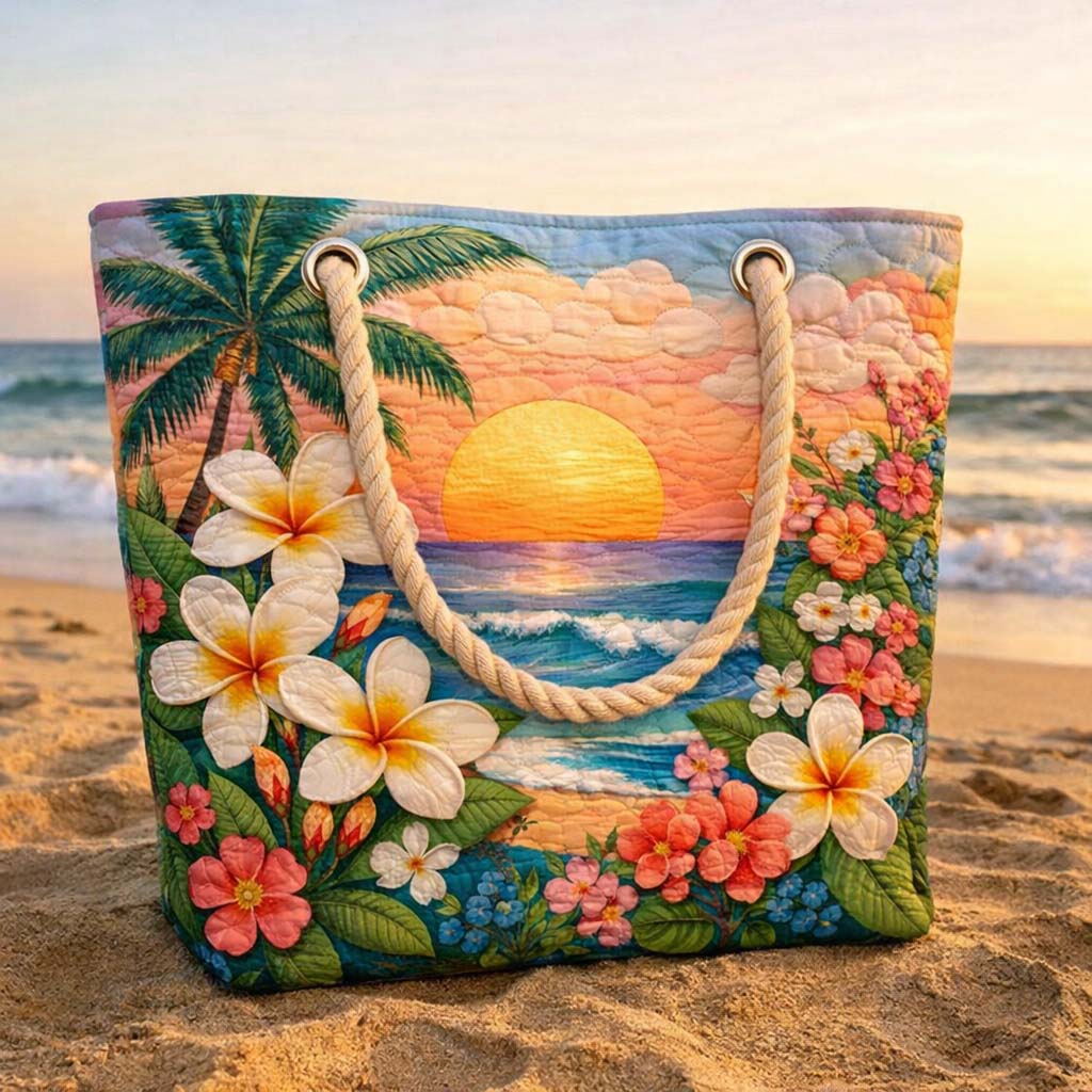 Gesteppte Strandtasche – Tropische Brise – L und XL