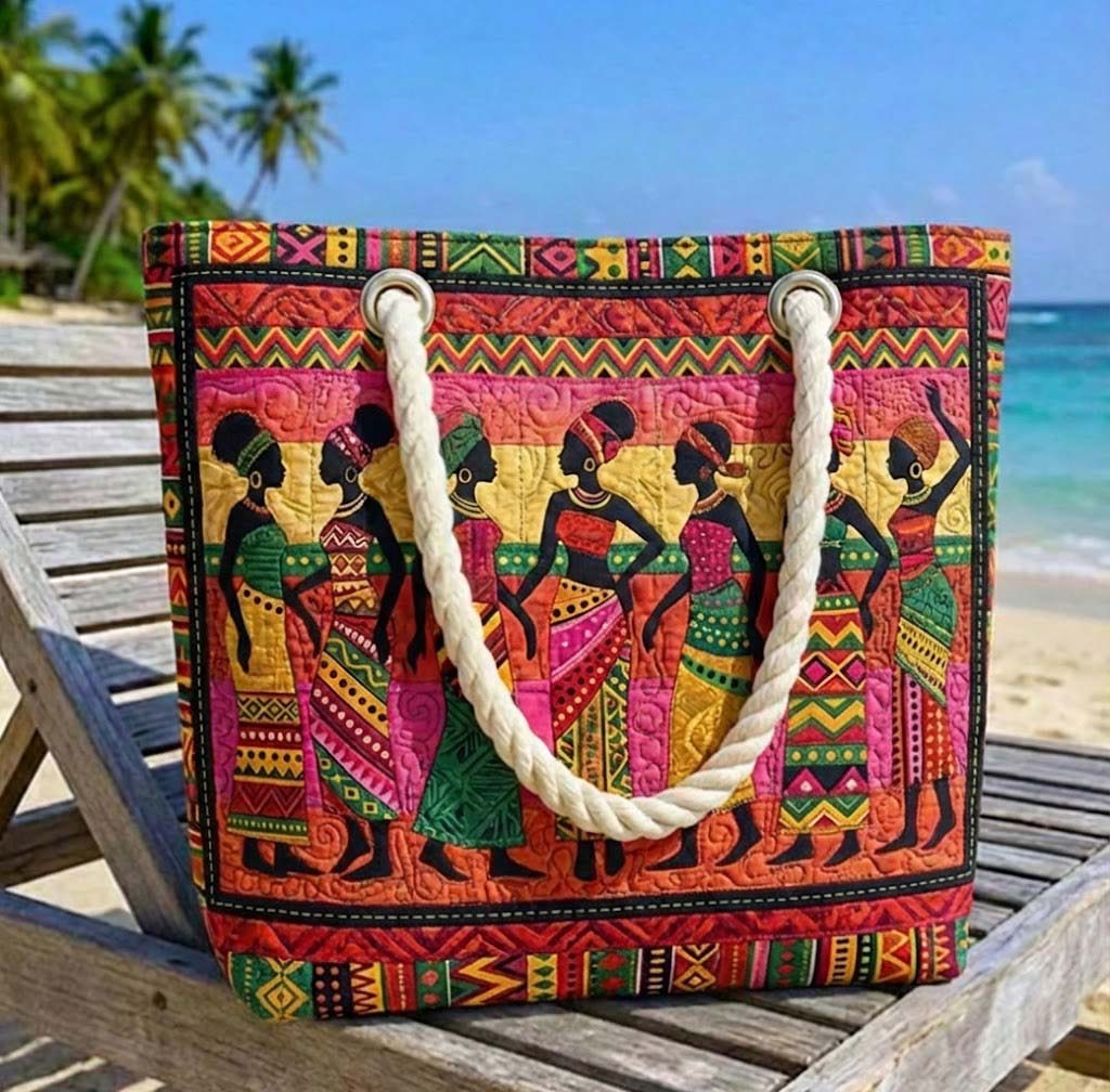 Gesteppte Strandtasche – Afrikanische Königinnen – Geschenkidee
