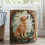 Gesteppter Wäschekorb – Golden Retriever auf dem Feld