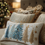 Gestepptes Kissenbezug mit Weihnachtswald NCU0DV7561