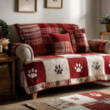 Copridivano trapuntato con zampette festive NCU0NT11198