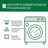Gesteppte Kosmetiktasche mit fröhlicher Blume