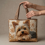Handgefertigte Stepptasche „Yorkshire Terrier“ – Gefütterte Tragetasche mit Innentasche