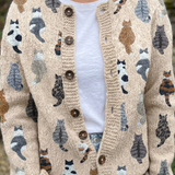 CHARLOTTE | CARDIGAN MIT KATZENMUSTER