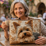 Handgefertigte Stepptasche „Yorkshire Terrier“ – Gefütterte Tragetasche mit Innentasche