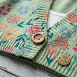 Angela™ – Florale Vintage-Strickjacke
