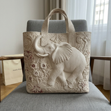 Handgefertigte Stepptasche „Elefant“ – Gefütterte Tragetasche mit Innentasche