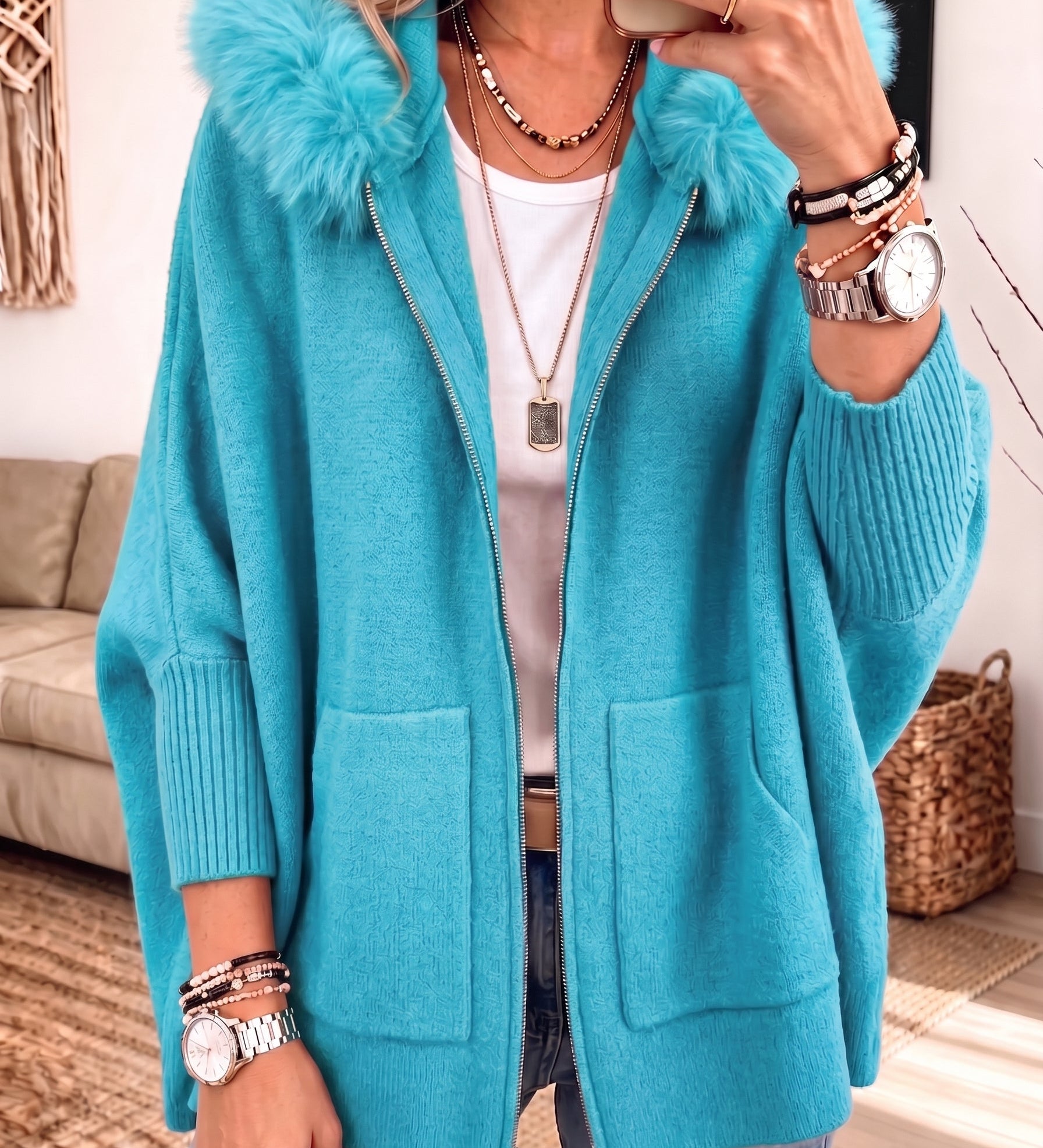 Kuscheliger Strickcardigan mit Kapuze Sanne