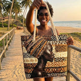 Gesteppte Strandtasche – Afrikanische Königin – geräumig